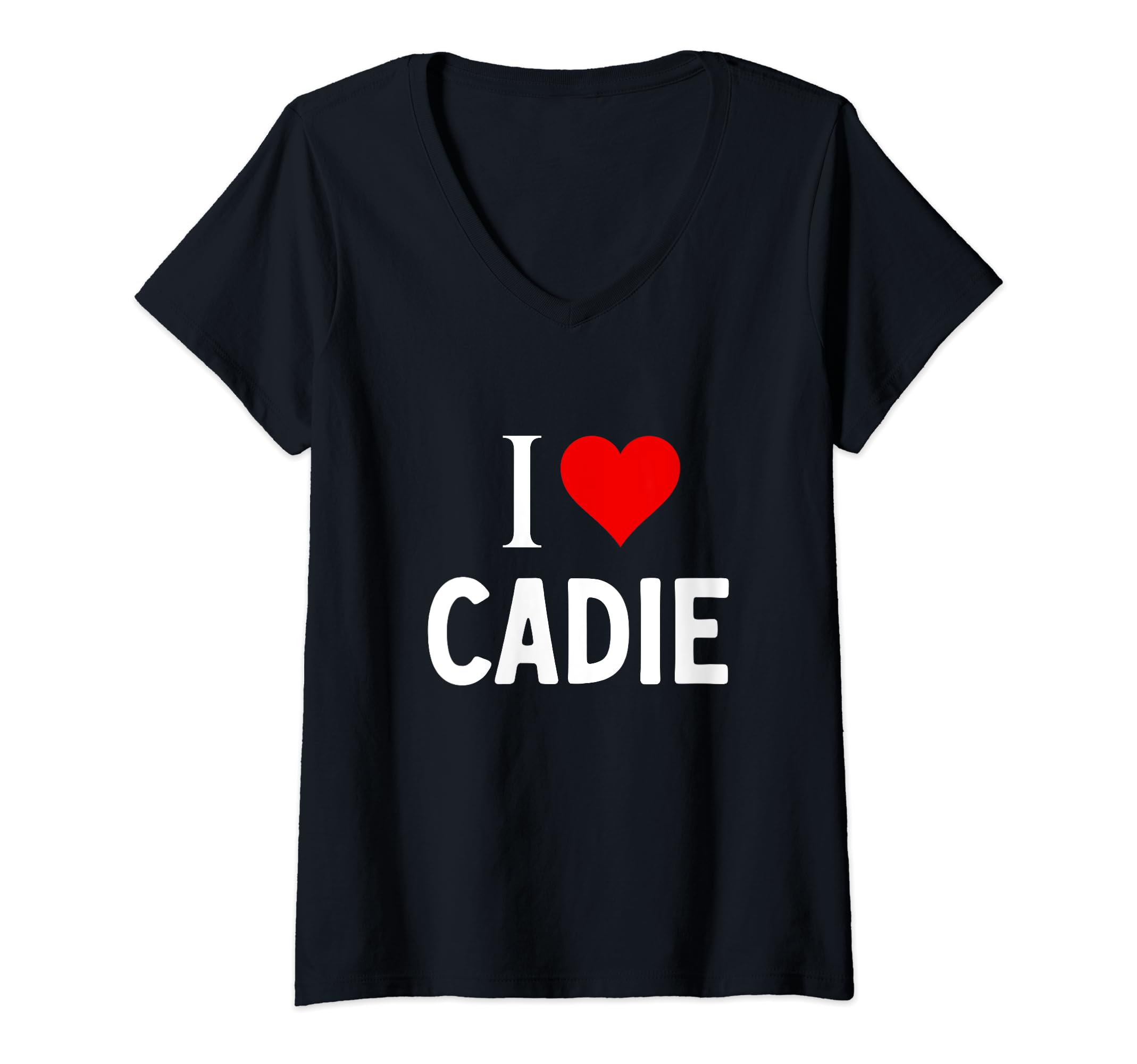 Womens I Love Cadie V-Neck T-Shirt