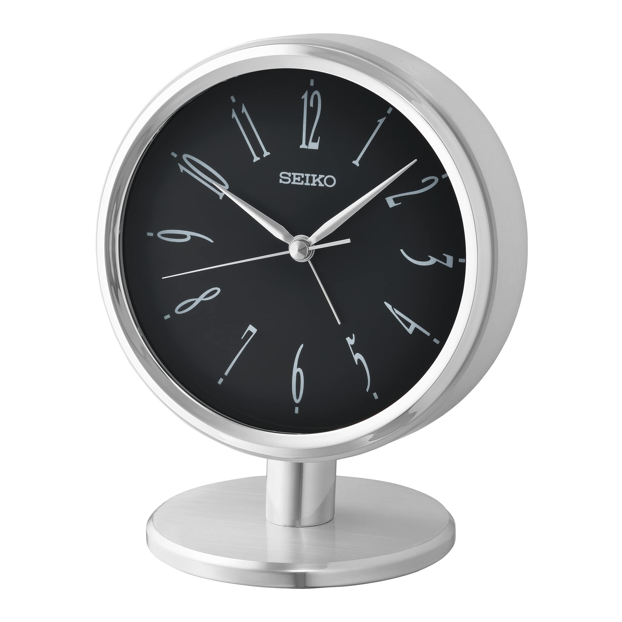 Amazon.com: Seiko ONO Desk & Table Clock, Silver : Home & Kitchen