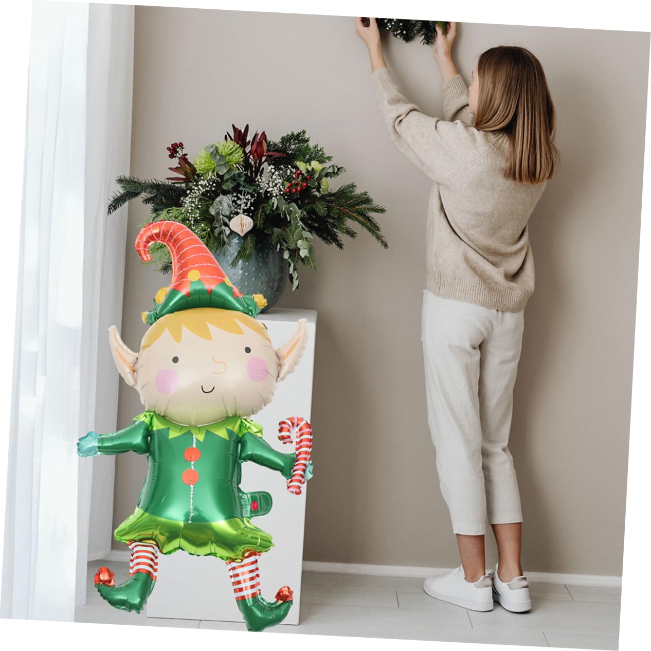 Cabilock 50pezzi Palloncini Sagomati di Natale Decorazioni Natalizie Palloncini in Lamina Articoli per Feste di Natale Decorativi Natalizi in Lamina di Alluminio