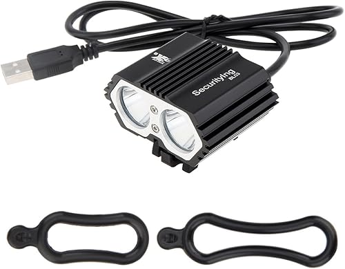 SecurityIng Luz de bicicleta alimentada por USB, faro LED resistente al agua, 700 lúmenes, 4 modos, lámpara frontal de ciclismo para bicicleta de