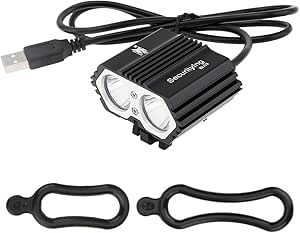 SecurityIng USB Powered Bicycle Light, LED Headlamp Waterproof 700 Lumens 4 Modes Cycling Front Lamp Bike Headlight for Mountain Road, Kids and City Bicycle - No Internal Battery