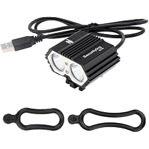 SecurityIng USB Powered Bicycle Light, 700 Lumens, 250M Irradiation Distance, IPX5 Waterproof, Road Bike Light, 4 Dimmable Modes, Bicycle Headlight, Bicycle Light, Outdoor Cycling, Camping, HikingBattery Pack Not Included