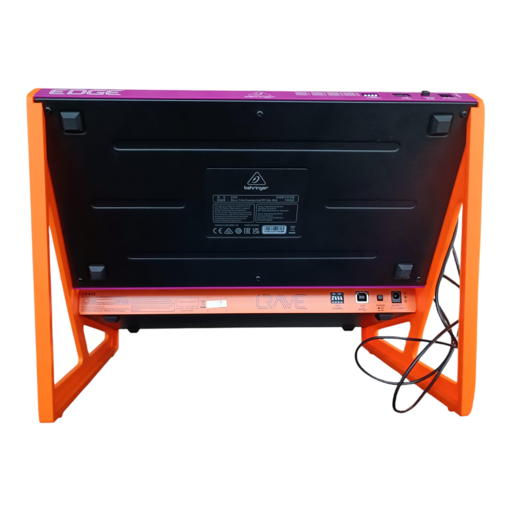 Acid Console Eurorack Desktop Ständer, 2x Behringer Edge, Crave, Spice oder Grind Synthesizer Halterung, 15° und 60° Winkel, NeonOrange