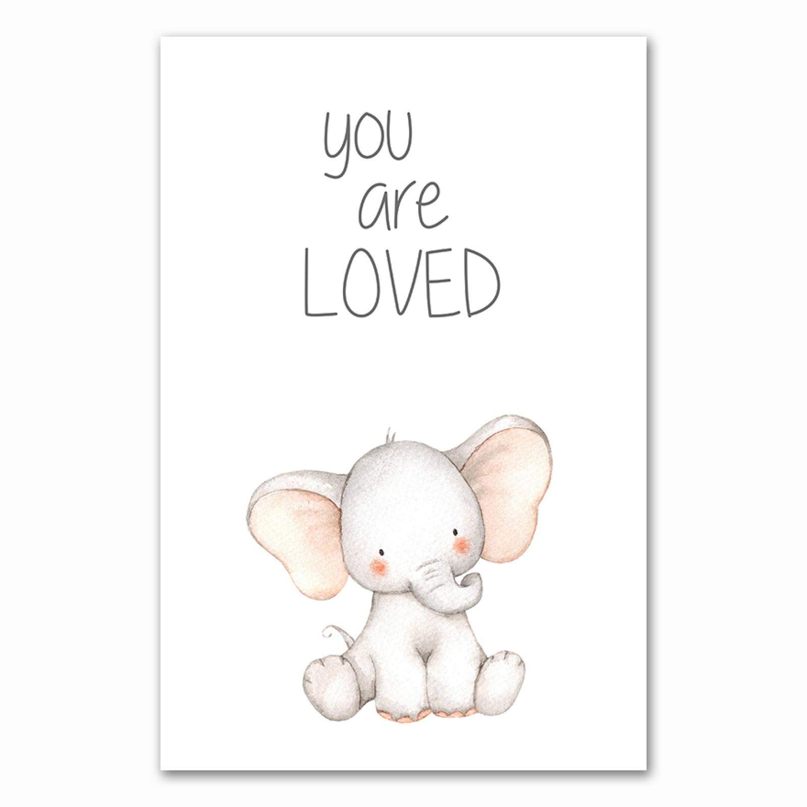 Bebé Guardería Arte de la pared Pintura en lienzo Elefante Estampado de animales Nórdicos Niños Cuadro decorativo Niños Dormitorio Decoración 50x70cm (20x28in) x3 Sin marco