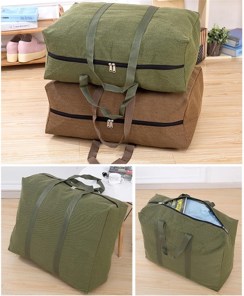 Moving Storage Bags, Large Capacity Space Saver Bags for Clothing Portable Clothes Closet Organizer Containers Durable Under-Bed Storage, 2 Pieces (Color : Brown, Size : 85x50x25cm)