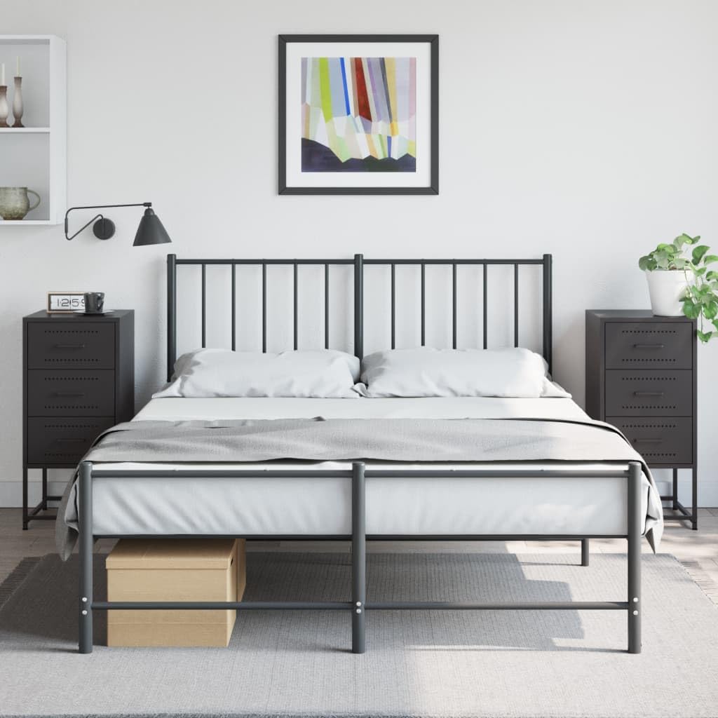 Tables de Chevet en Acier Noir 36x39x78 cm lot de 2 pour Chambre