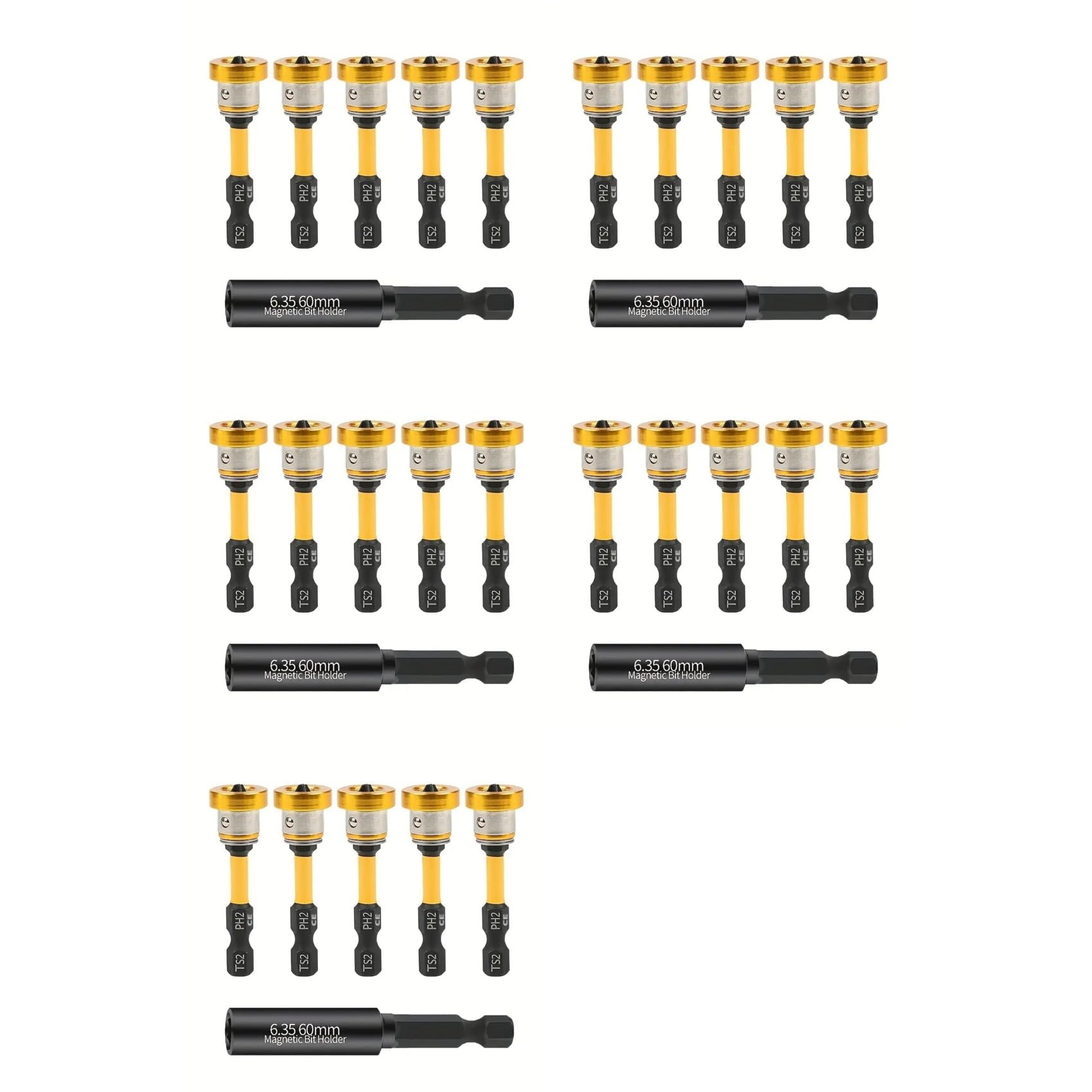 Jnchdghwa 25pcs 50mm Positioning Screwdriver Bits S2 Drywall for Plasterboard Gypsum Board Plasterboard Driver Tools