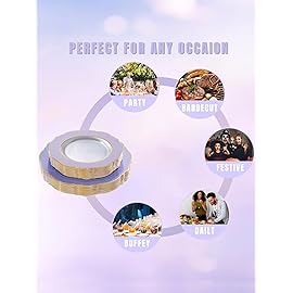 WDF 60pcs Clear Purple Plates Disposable with Gold Rim - Baroque Lavender Purple Plastic Plates for Party/Wedding/Spring Picnic