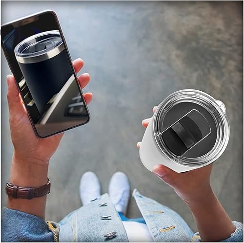 Miniatura 7 de 2 tapas magnéticas para vaso de 30 onzas con 4 deslizadores magnéticos, tapas de repuesto para vaso, a prueba de derrames, se adapta a YETI Rambler,