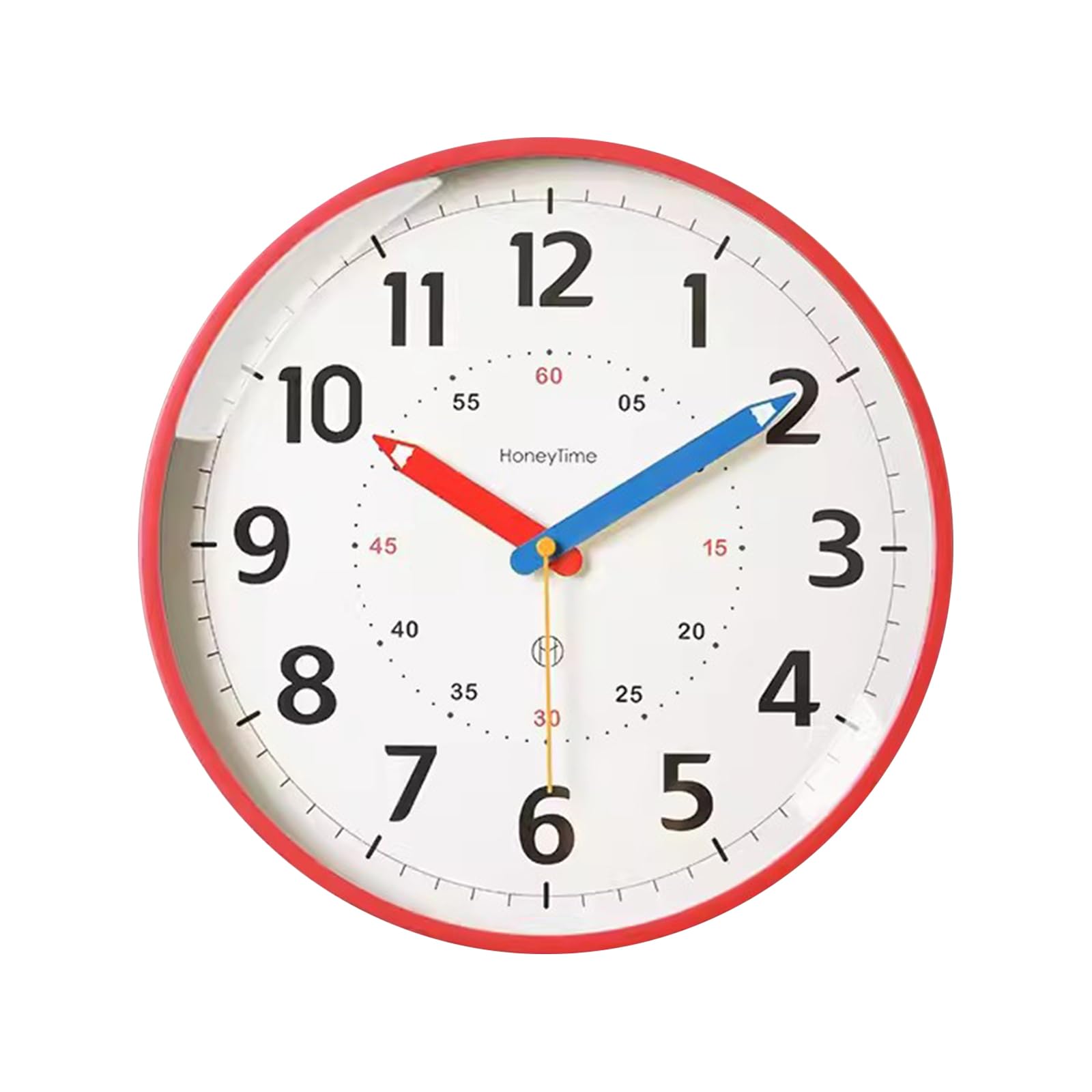Horloge ronde facile a lire de qualite superieure couleur crimson