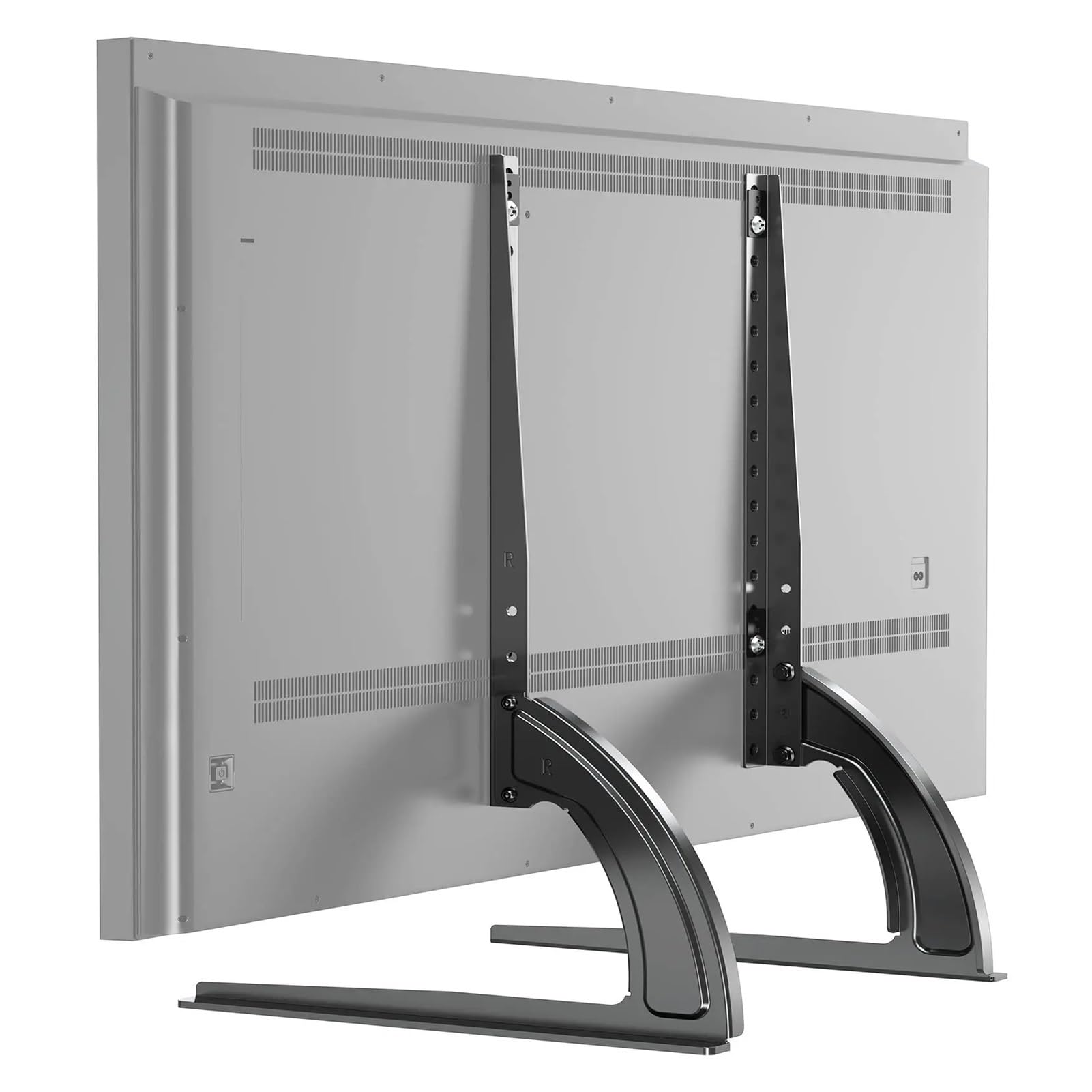 Supporto universale per TV da tavolo, compatibile con TV con schermo da 32 a 75 pollici, base per TV a 3 livelli regolabili in altezza, gambe per TV Max VESA 600 x 400 mm (nero B)