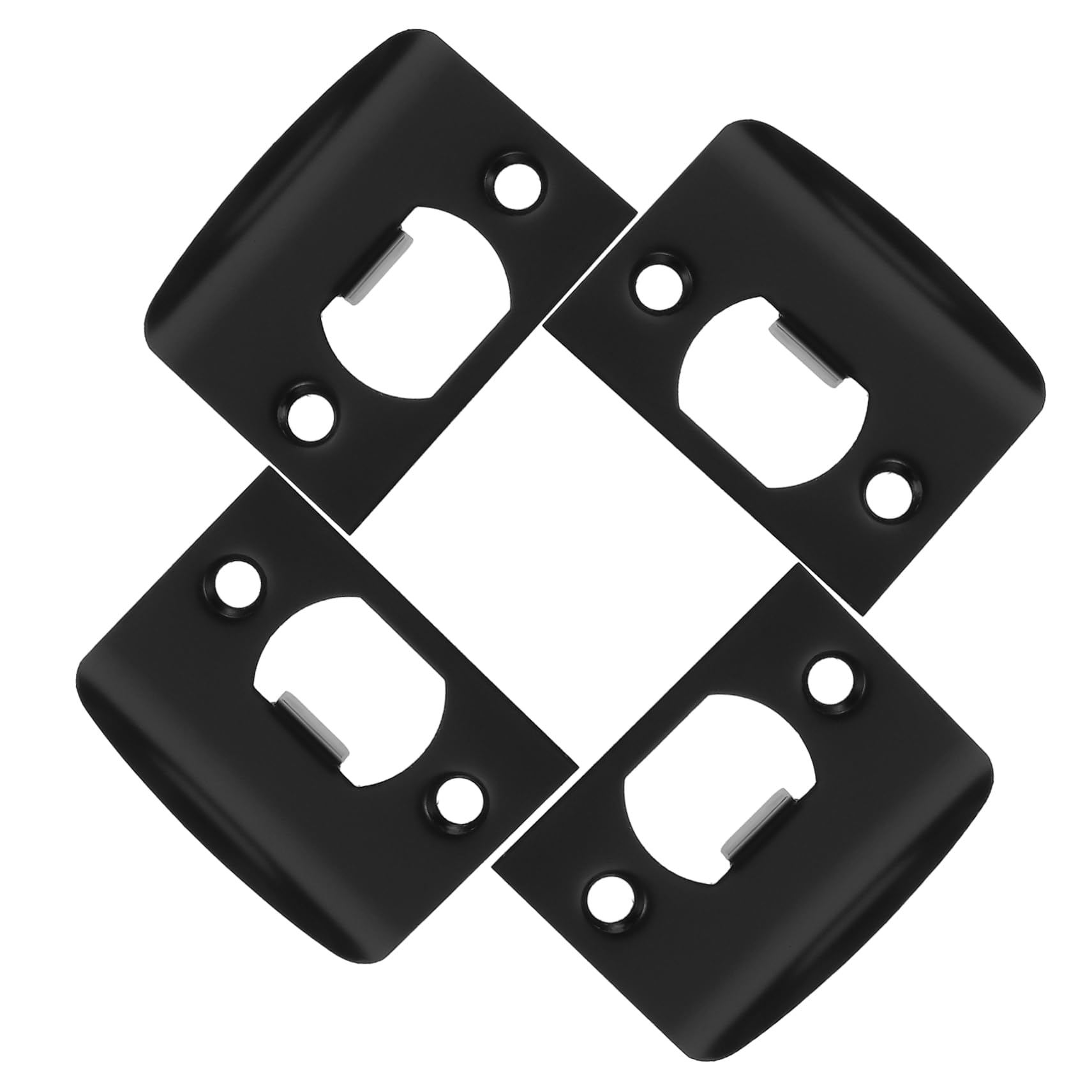 NUOBESTY 16 Pièces Boucle à Ardillon Verrouillable Gâche Bouche-trou Plaque De Coup De Pied De Porte Des Plaques Métalliques Renfort De Porte Avant Plaques De Porte Acier Inoxydable Black