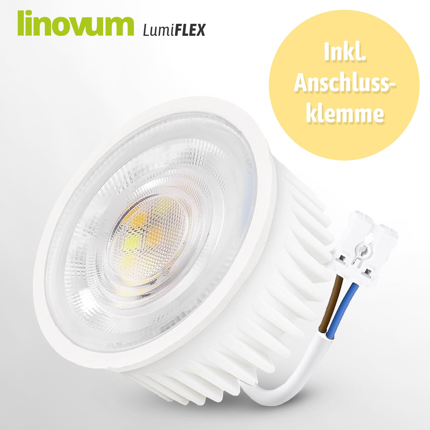 linovum LED Modul lumiFLEX 4W mit einstellbarer Lichtfarbe CCT Warmweiß 2700K Naturalweiß 4000K Kaltweiß 6500K - Ersatz für GU10 / MR16