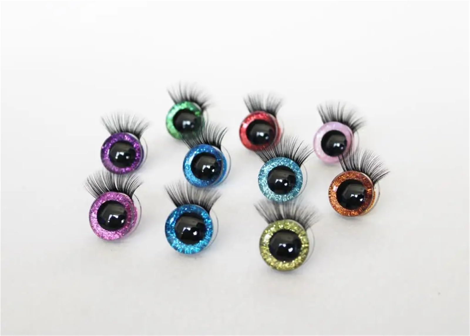 50 Stück 32 Mm 35 Mm 3D-Glitzer-Pupillenaugen Mit Schwarzem Wimperntablett for Basteln | Realistische Glitzeraugen for DIY-Puppen, Plüschtiere und Kunstprojekte. Unisex, einfach anzuwenden.(PURPLE,35mm)