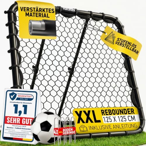 Racetex Rebounder für Fußball - Rebounder mit robuster Konstruktion | Rebounder mit robuster Konstruktion - Stufenlos Verstellbar - Rebounder Fußball für Schuss-, Pass- und Ballann