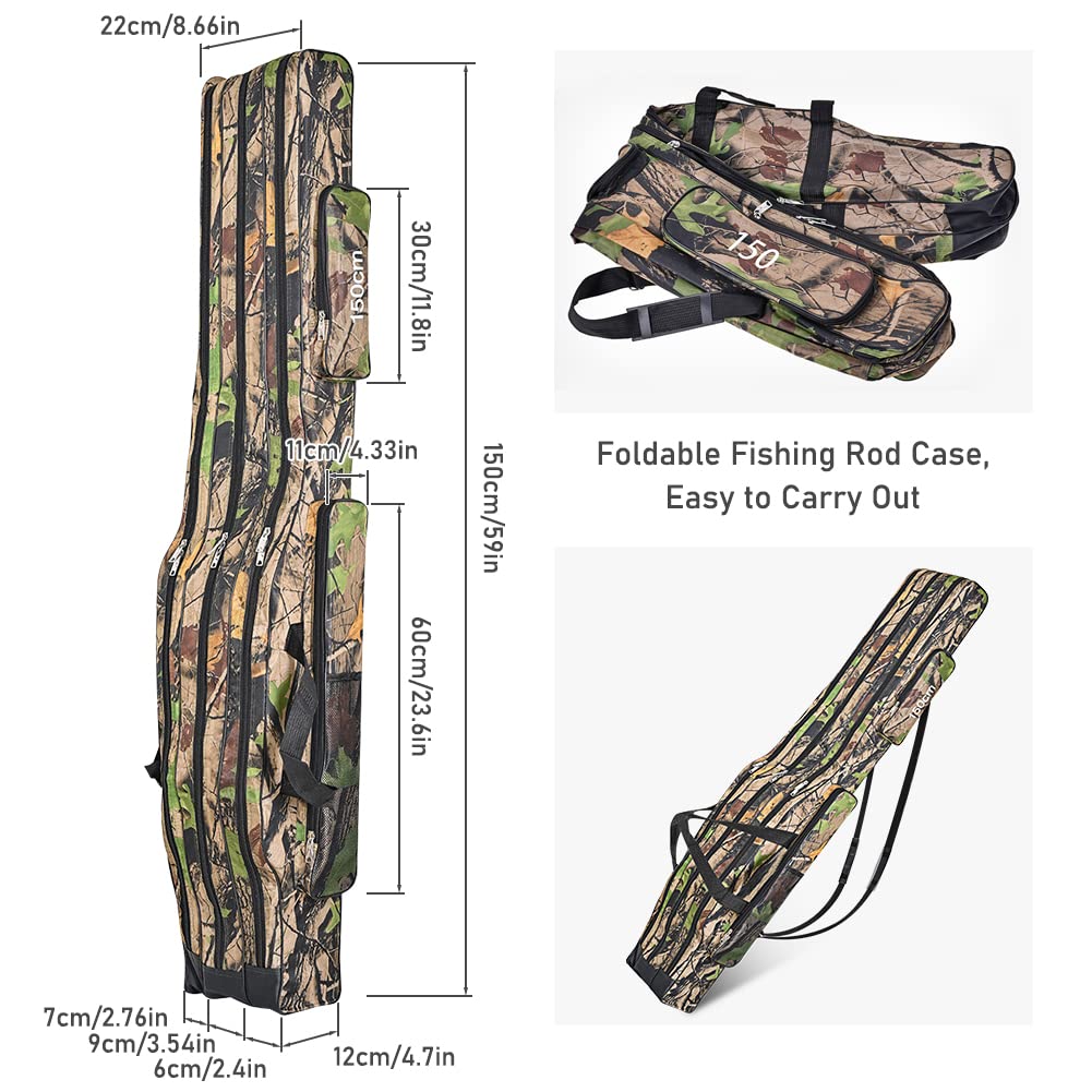Bolsa de Pesca Oxford 150cm 3 Capas Portátil Alta Capacidad