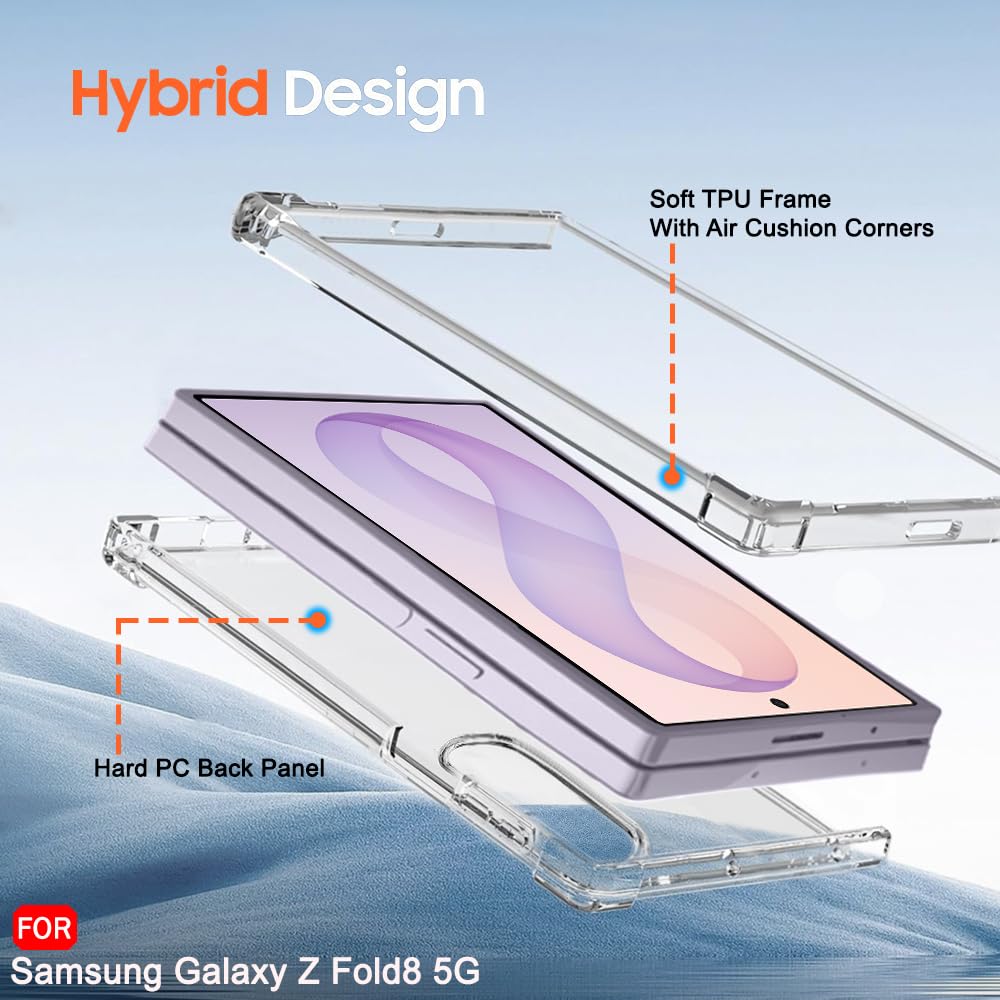 TheGiftKart Crystal Clear Back Cover Case for Samsung Galaxy Z Fold 8 5G | 360 Degree Protection | Shock Proof Design | Hard Back Cover Case for Samsung Z Fold8 5G (PC & TPU, Transparent Bumper) — Amazon image 3