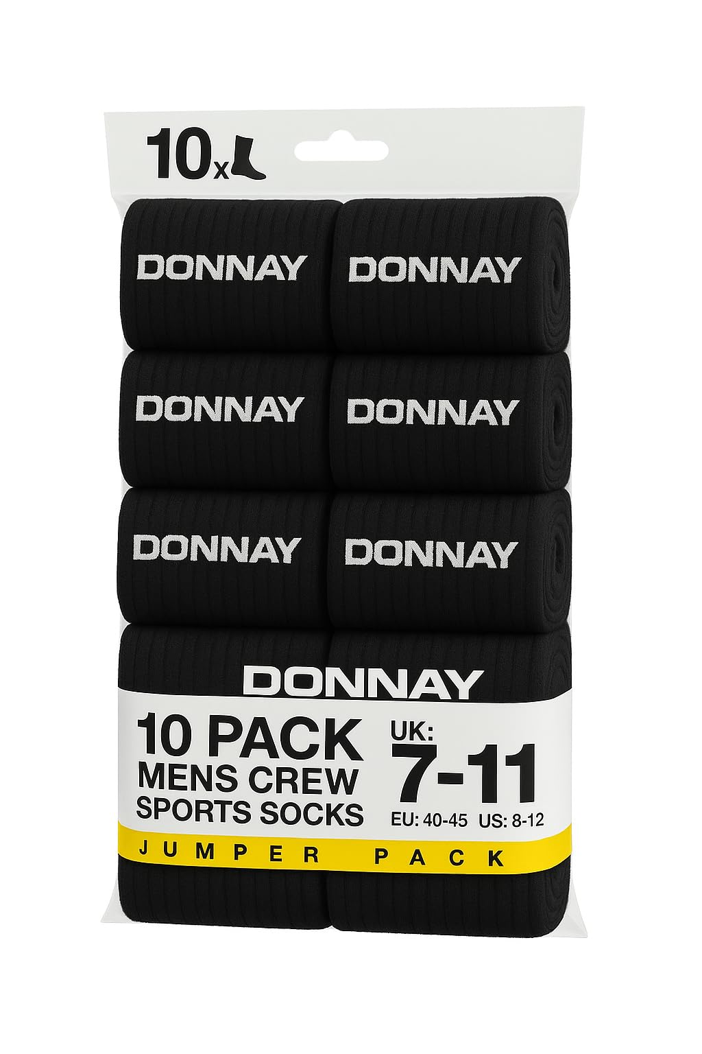 jokolo Donnay Men's Crew Sports Socks Pack of 10 (UK 7-11 | EU 40-45 | US 8-12) - Soft Cotton Blend, Ribbed Support, Reinforced Heel and Toe-picture-46