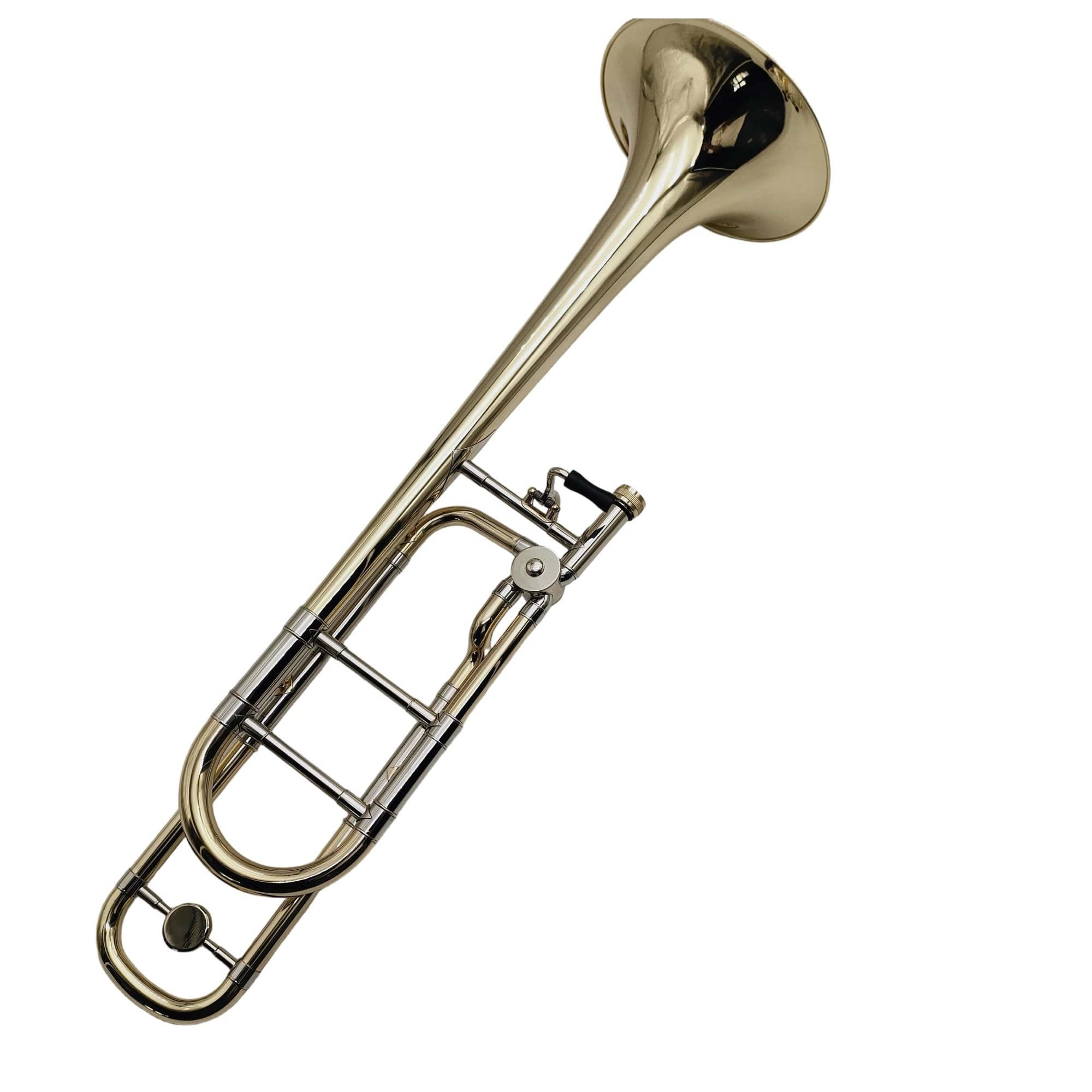 Puzon Dla Początkujących Puzon Tenorowy Bb F Mosiądz Lakierowany Pozłacany, Profesjonalny Instrument Muzyczny Z Etui Na Ustnik