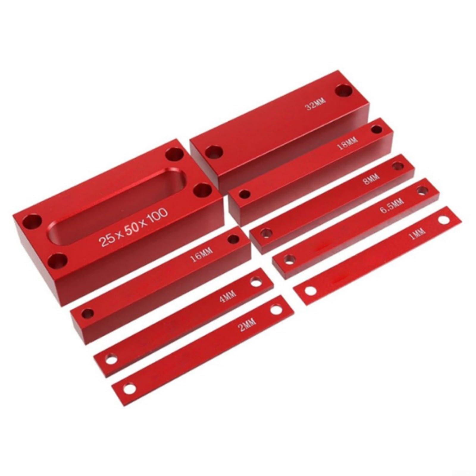 Lot de 9 blocs de configuration métriques de précision ± 0,2,5 cm pour défonceuse et scie à table, accessoires de travail du bois, jauge de hauteur, barres de configuration en aluminium pour