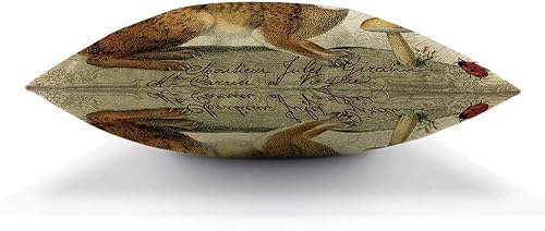 Miniatura 5 de AOYEGO Funda de almohada de Pascua con diseño de conejo, diseño botánico de hojas florales y naturales, insectos, follaje, brote, 18 x 18 pulgadas,