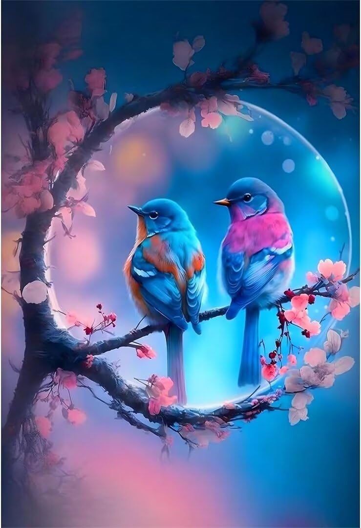 5D DIY Diamante Art Pintura kit Completo, Diamond Painting Adultos Niños Rhinestone Bordado de Punto de Cruz Artes Pintura Painting, Cuadros Decor para Cuarto, Sala de Estar - (Aves) 60x90cm