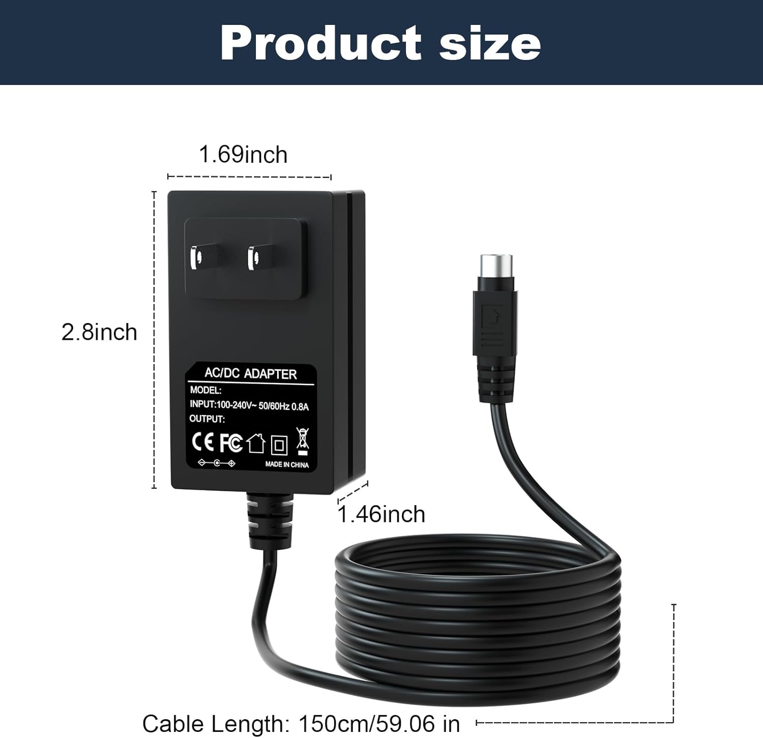 Power Cord for Kangaroo Enteral Feeding Pump Compatible with Kangaroo #382491 Power Adapter Charger