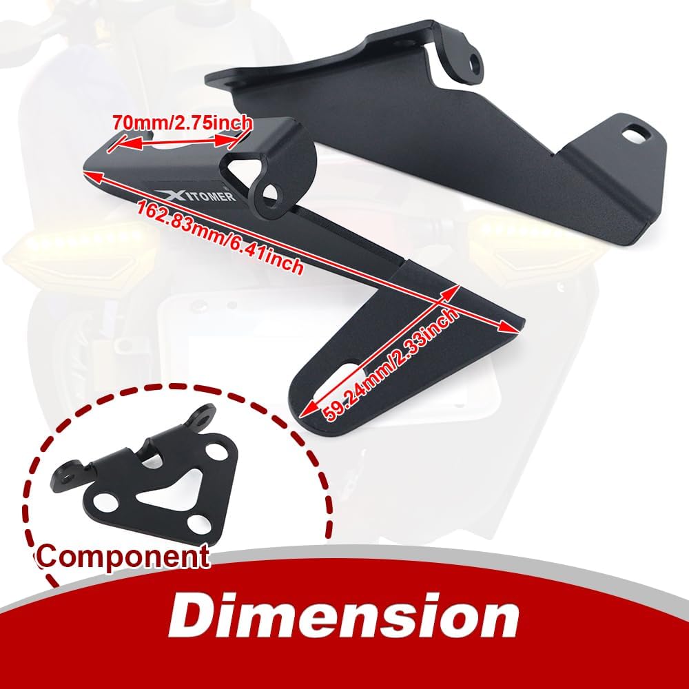 Xitomer Tail Tidy, Fender Eliminator Fit for WR250X / R, with LED Tail light/License Plate Light, Compatible with Aftermarket Blinker (Red)