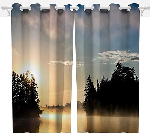 Miniatura 2 de Landscapes - Cortinas de armario para poner en el atardecer, 2 paneles, cortinas opacas de 55 pulgadas de ancho x 55 pulgadas de alto