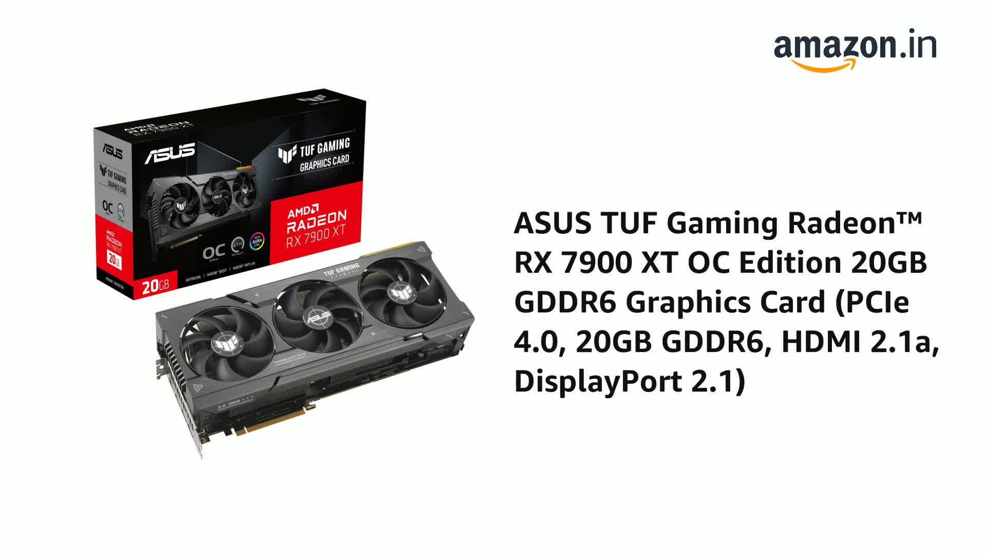 Amazon.in: Buy ASUS Tuf Gaming Radeon Rx 7900 Xt Oc Edition 20Gb