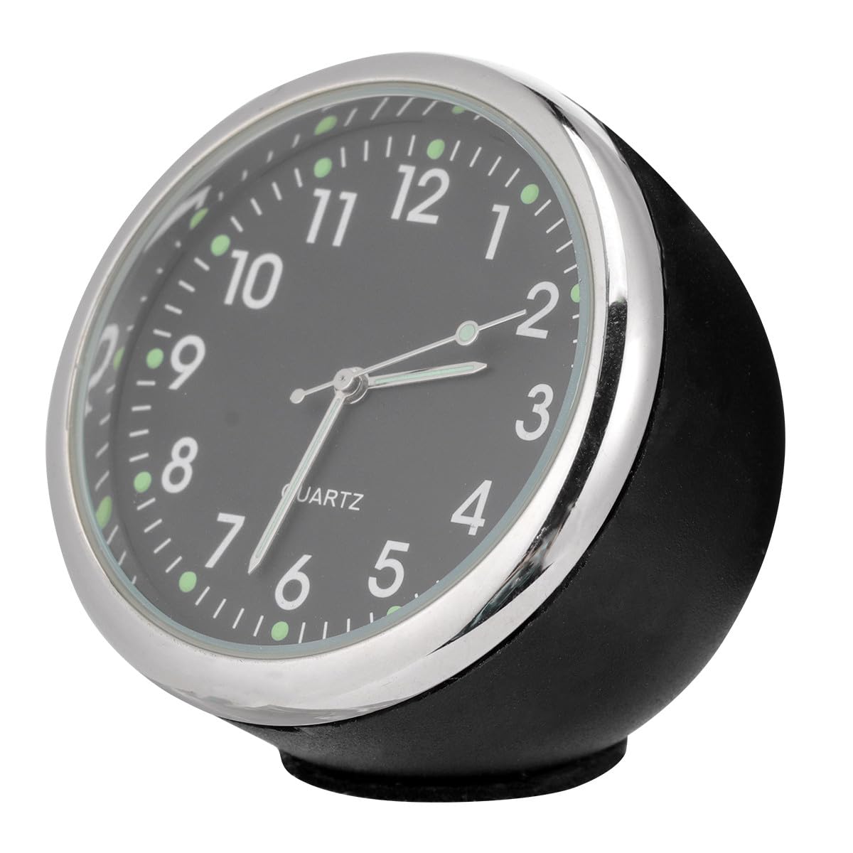 Car Clock Luminous Quartz Dashboard Mini Clock Black Case Black Dial Vehicle Interior Accessory Suitable for Cars and Trucks
