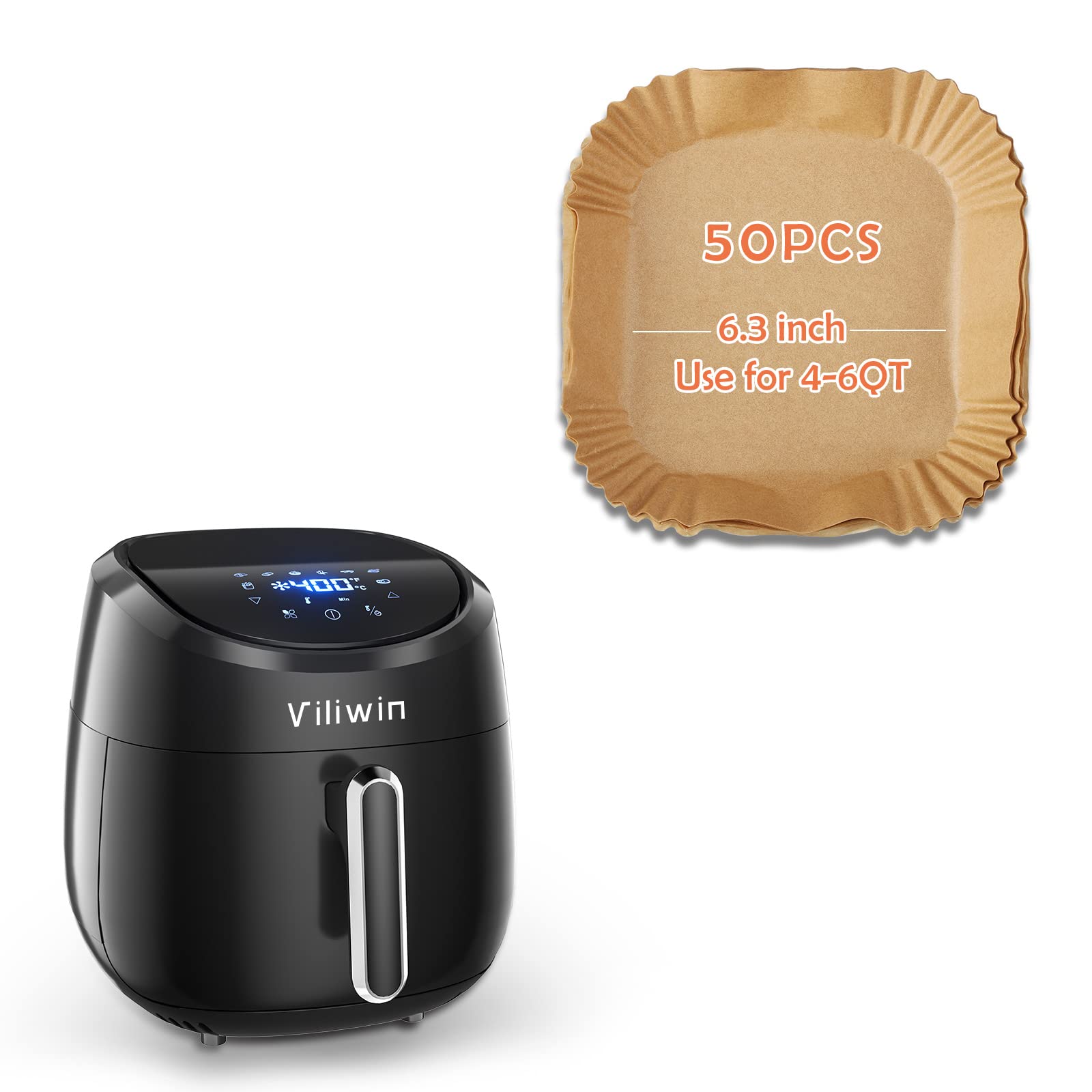VILIWIN Air Fryer 4.5 QT 8 Preset Menus AirFryer with Auto Shut Off 30