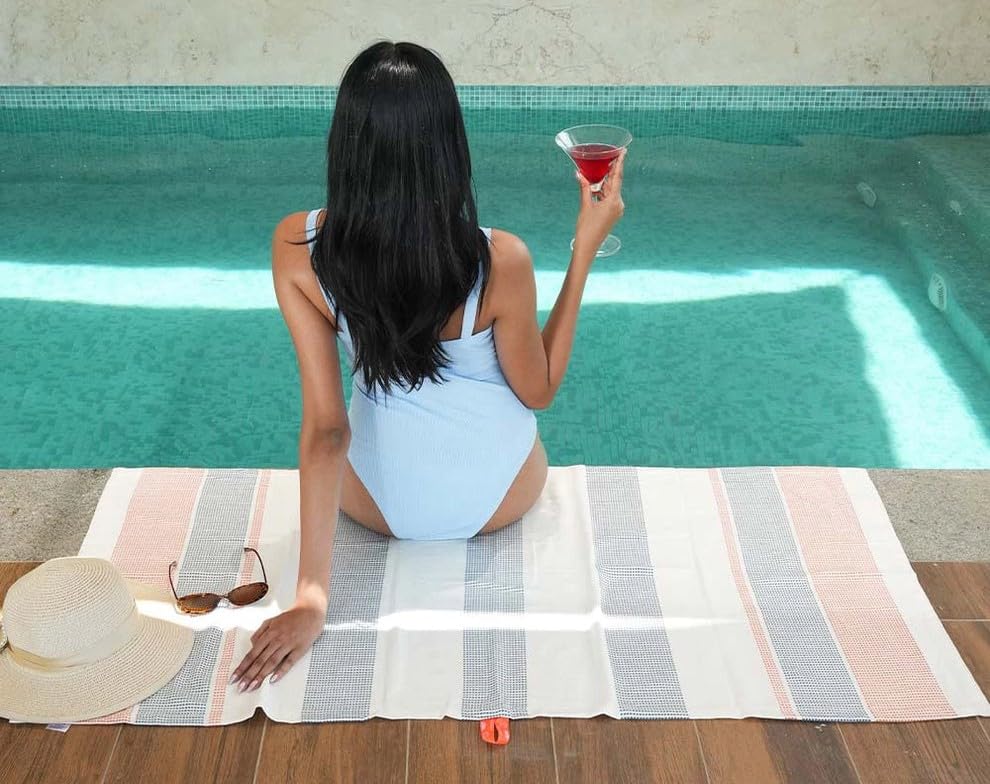Image of Thirsty Towel by Doctor Towels, Dobby Bamboo Bath Towel 200 GSM | Quick Dry & Ultra Soft | Antimicrobial Bamboo Towels for Bath Large Size 140 x 70 cm for Men & Women - Sunset Horizon