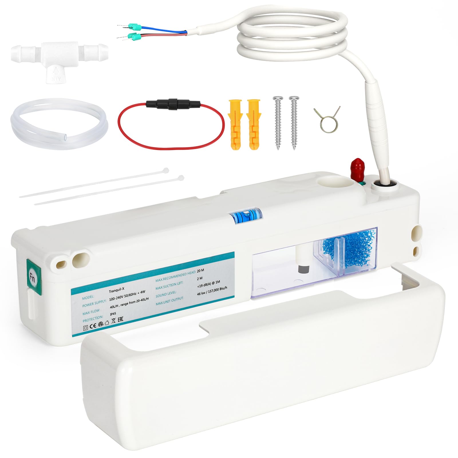 Photo 1 of Mini Split Condensate Pump, II Universal Condensate Pump, 11 GPH, 157000 Btu/h, 100-240V AC 50/60Hz, <19 dB(A) @ 1M, Wide Range of Applications Including Indoor Air Conditioning, HVAC, Dehumidifier