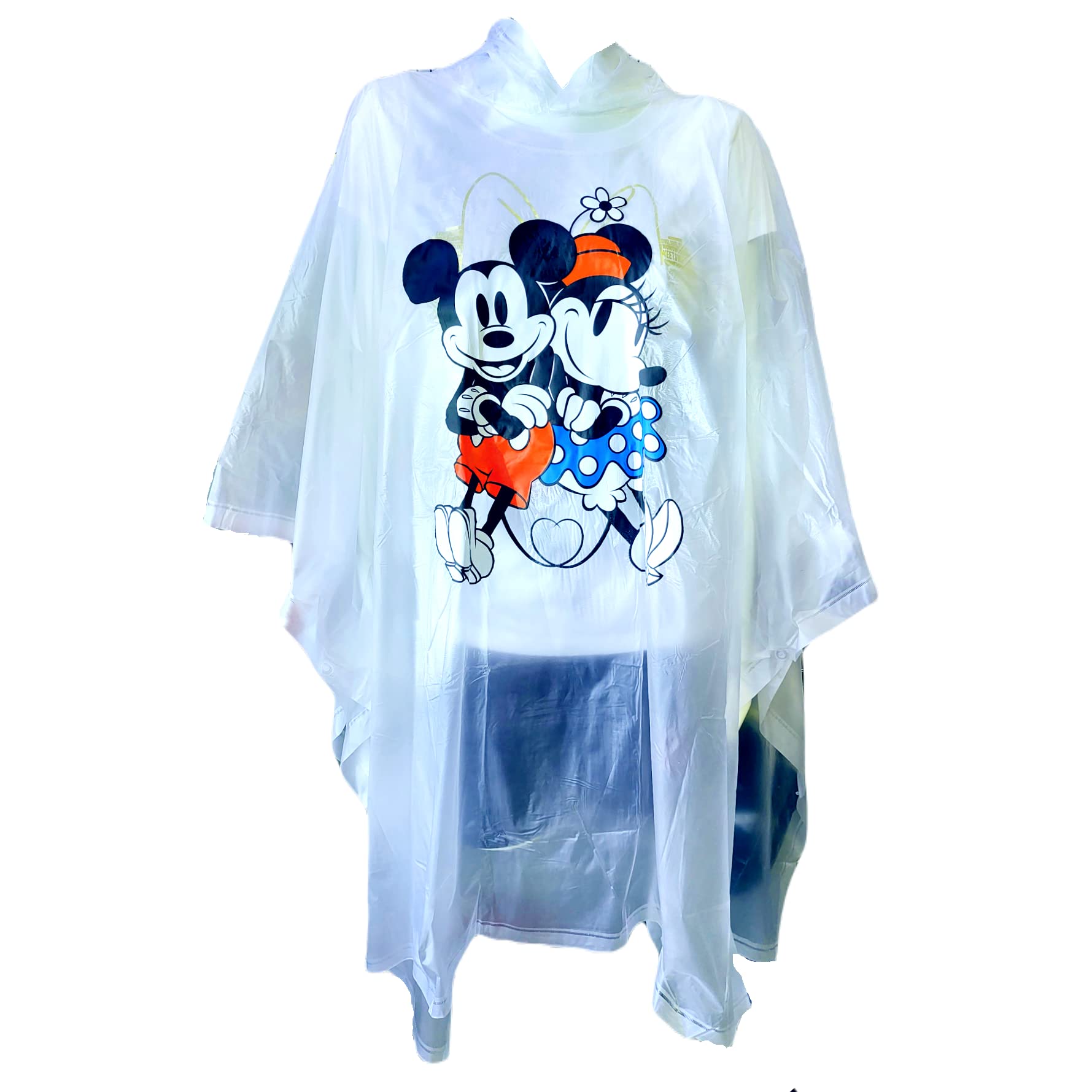 Disney Mickey and Minnie Mouse Rain Poncho, Love Never Folds, One size