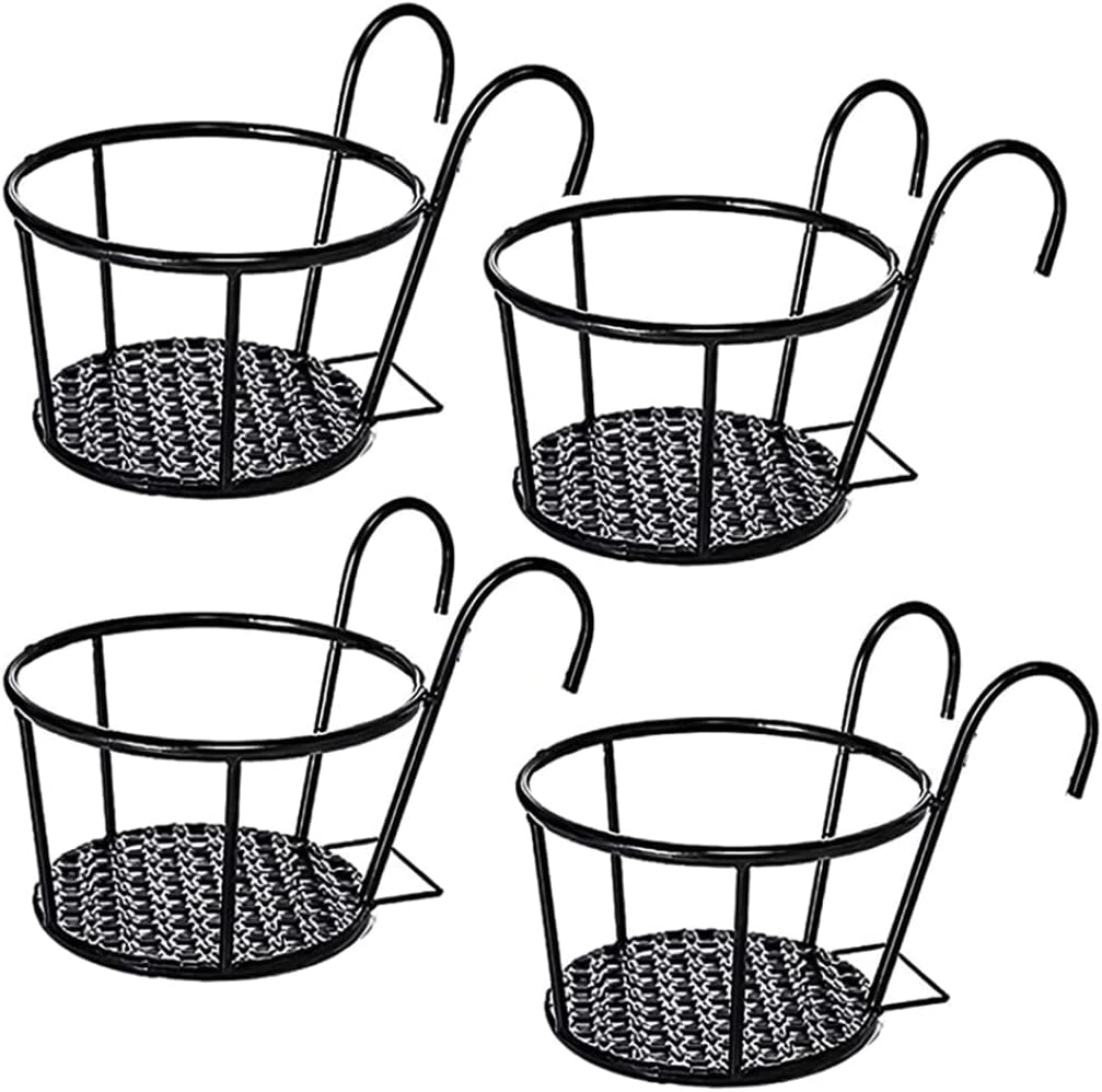 NOPEILVI Metal Hanging Flower Pots,Large Plant Pots Hanging Flower