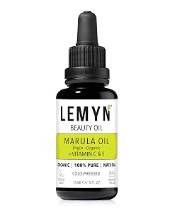 Lemyn Organics Virgin Marula Face Oil | Supercharged with Vitamin C & E | Freshly Made | Intense Hydration & Radiance Boost | Anti-Aging Skin Care and Face Moisturizer | Organic – Vegan – Cruelty-Free