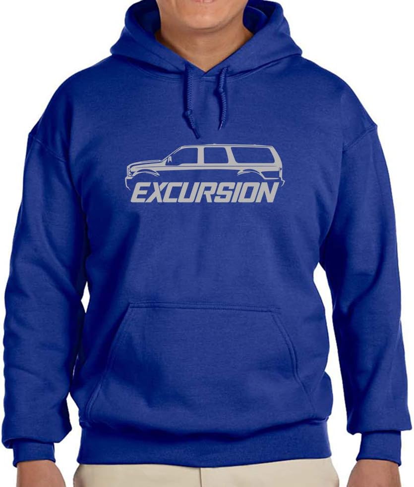 Ford Excursion SUV Classic Silver Color Outline Design Hoodie Sweatshirt