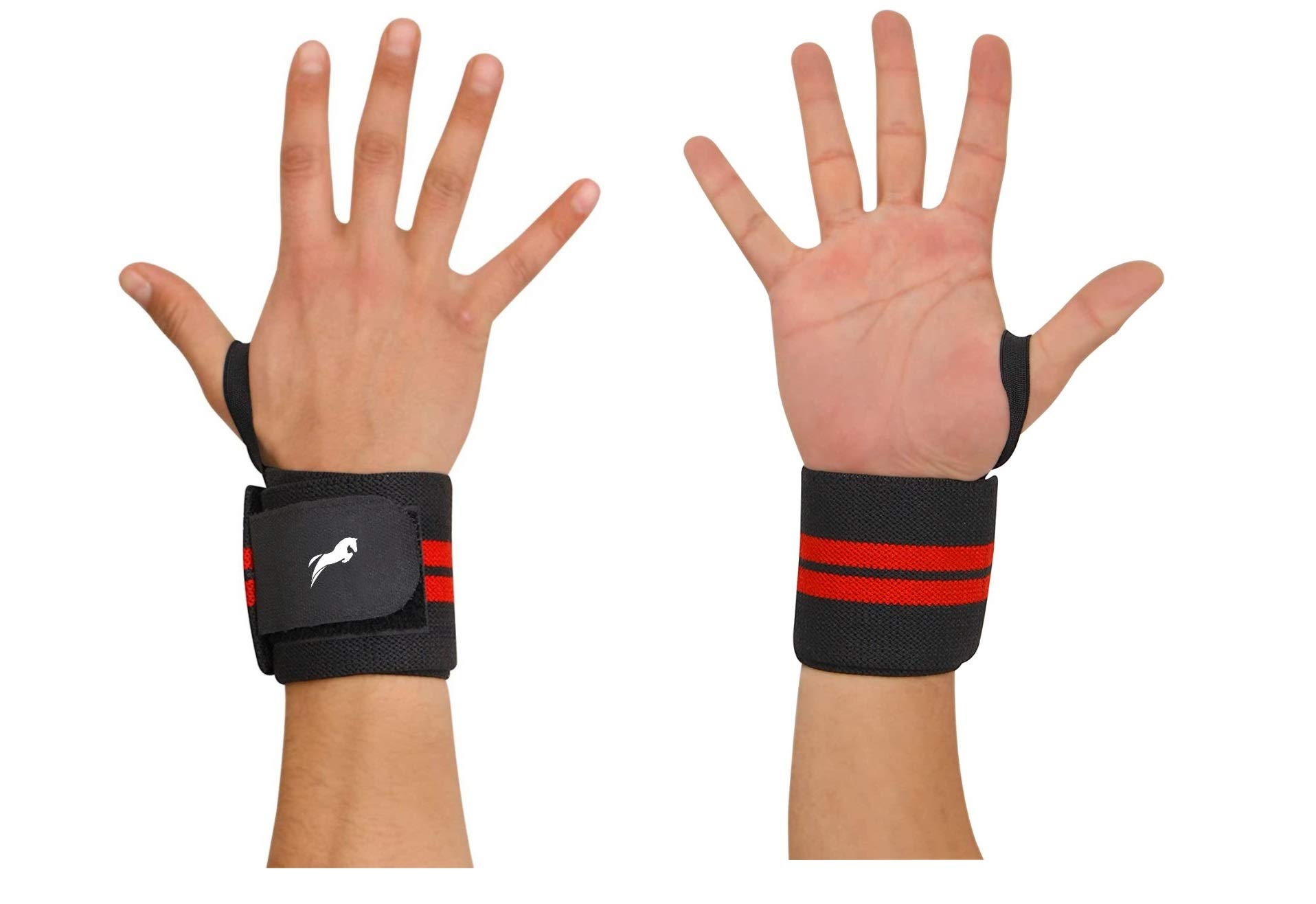 Wrist Support Gym Band Strap for Weightlifting Pain Relief with Thumb Loop Grip for Both Men and Women (Red) (Blue)-picture-18
