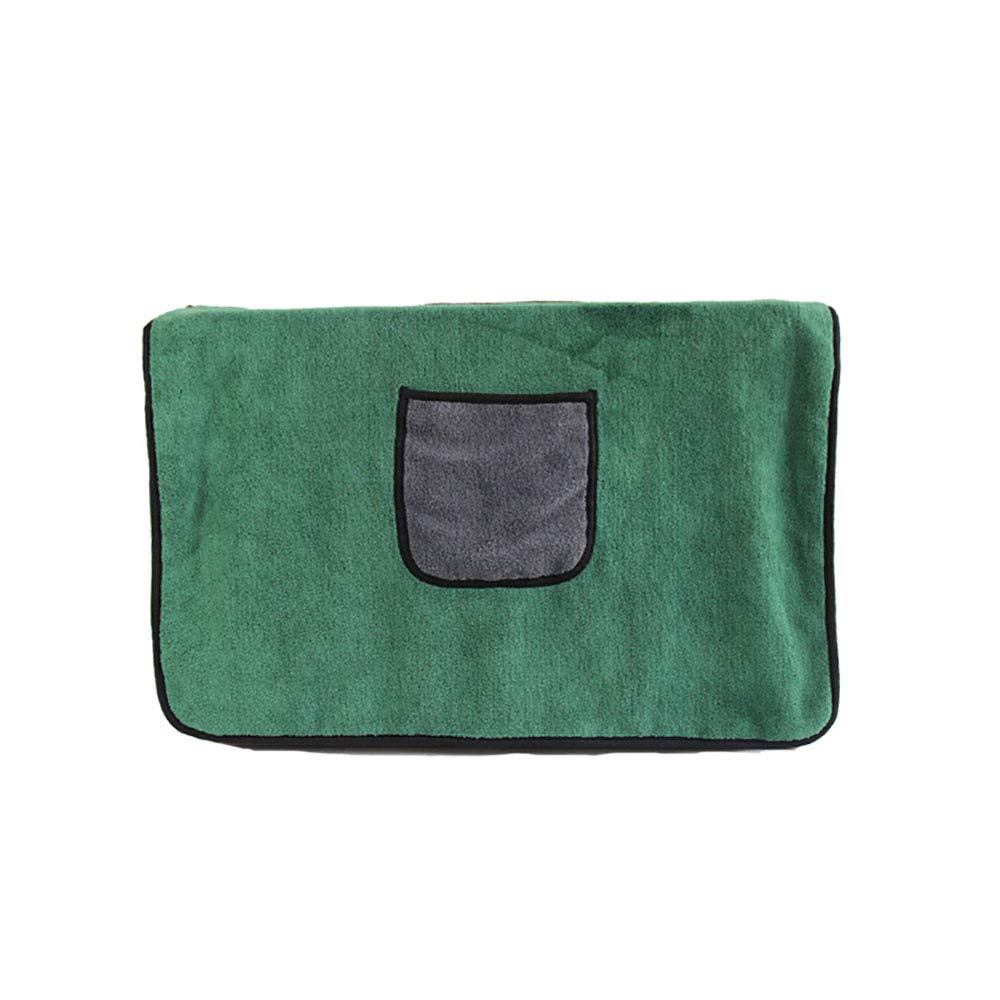 Serviette de Bain en Microfibre Douce à Séchage Rapide Super Absorbante pour Chiens, Chats, Animaux de Compagnie avec Poche, 100 x 70 cm