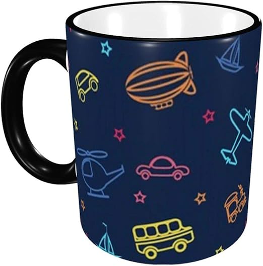 Amazon Co Jp マグカップ 飛行機柄 5 コーヒーカップ ティーカップ コップ かわいい 陶器 330ml ホーム キッチン