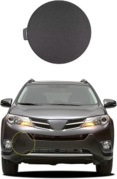 Car Front Bumper Tow Hook Cover Compatible with Toyota RAV4 2013 2014 2015 Trailer Cover Cap 53286-0R060 53285-0R060 Trailer Cover Towing Eye Cap Matte Black Right Side