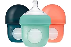 Say Hi to the Boon Nursh! 3 Reusable Silicone Pouch Baby Bottles,...