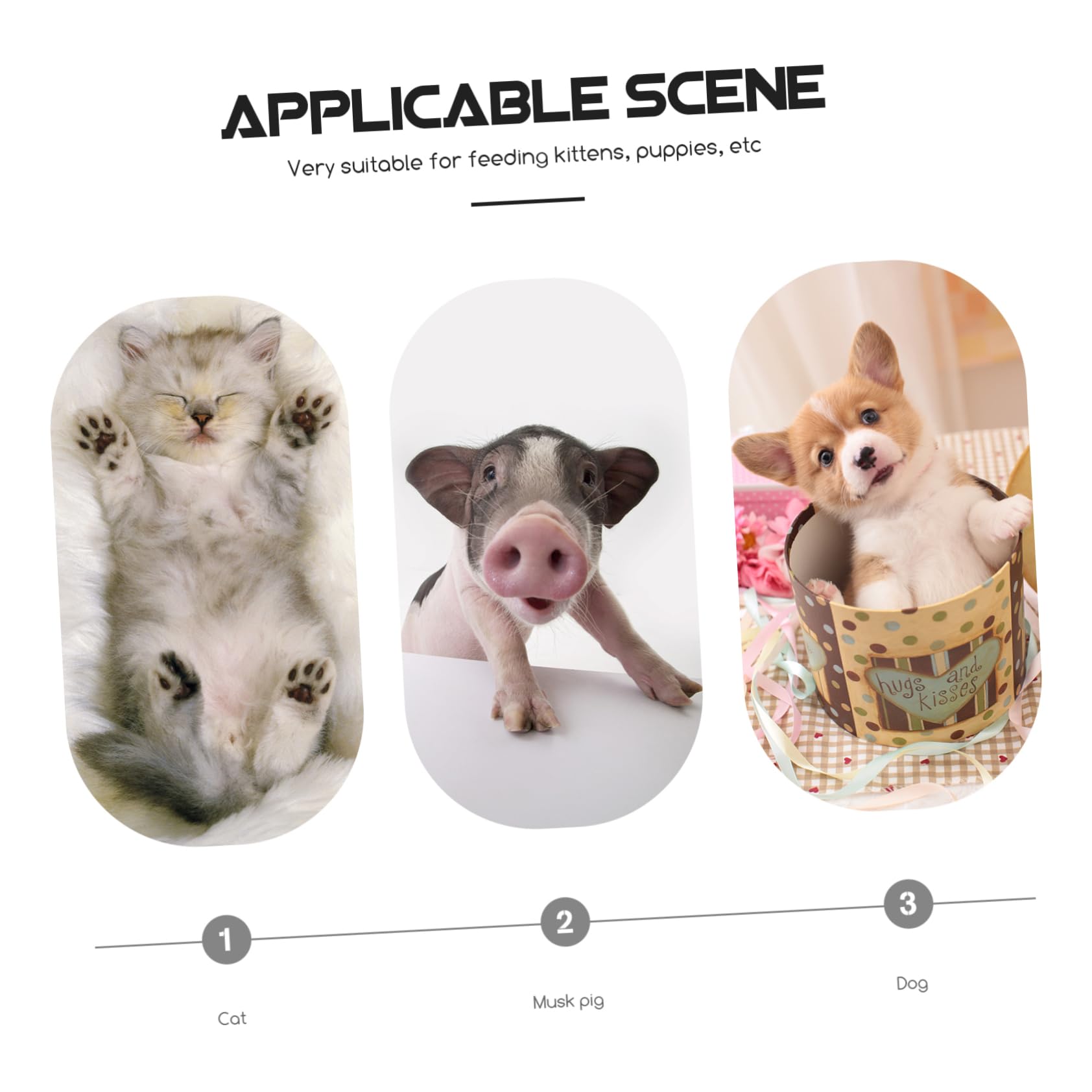 INOOMP Biberon per Cuccioli Riutilizzabile in Silicone Rosa, Facile da Conservare, Accessorio per L’Allattamento e Allenamento di Piccoli Animali Domestici
