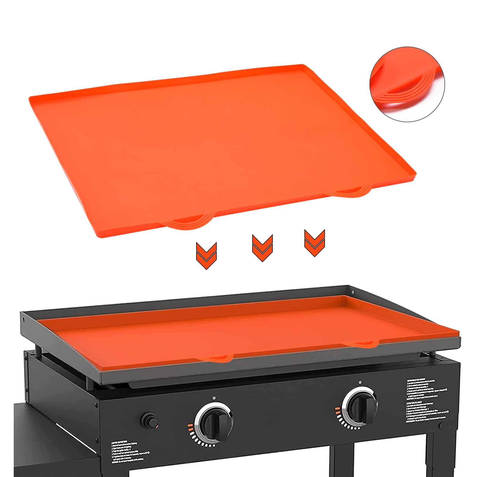 22’’ Silicone Griddle Mat for Blackstone Grill with Handle, Food Grade Non-Stick Blackstone Griddle Mat, Heavy Duty & Reusable Blackstone Mat - Protect Your Griddle from Dirt & Rust All Year Round