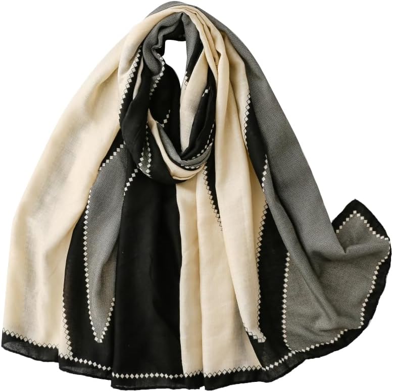 WZX Boho Scarf for Women Lightweight Floral Printed Scarves Fashion Shawl Wraps for All Season