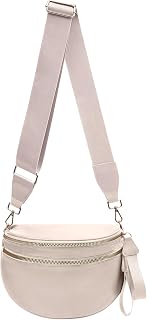 Nylon Crossbody Bags Bum Bag for Women Large Sling Purse（Beige）