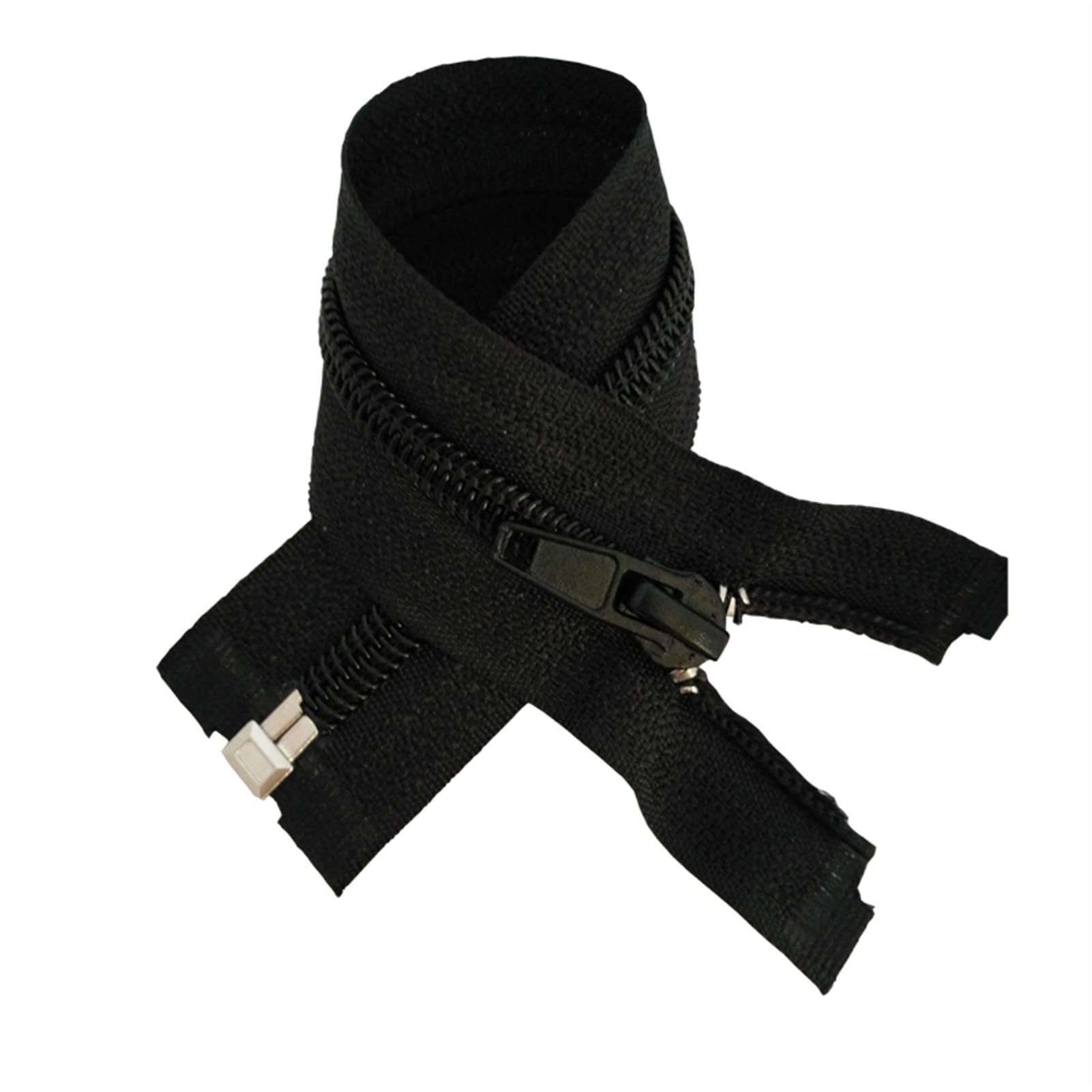 Cremallera impermeable, Cremalleras invisibles de nailon, Sujetadores de cremallera de extremo cerrado de nailon fuerte, Cremallera duradera, 10 piezas Negro 15-180 cm Cremalleras de nailon de extremo