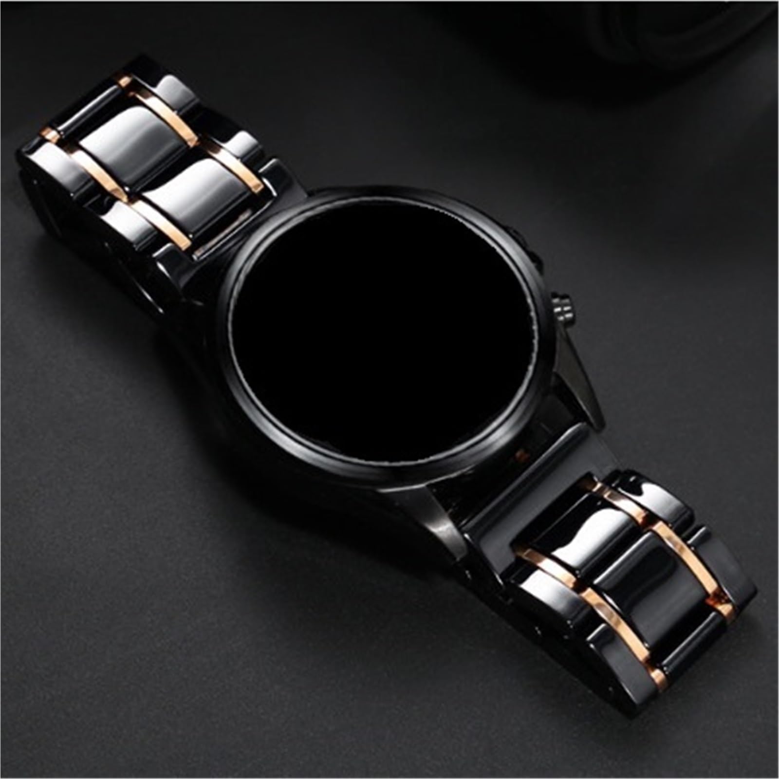 cinturino dell'orologio Cinturino in ceramica nera alla moda da 20 mm 22 Accessori polso classici durevoli e confortevoli lavoro