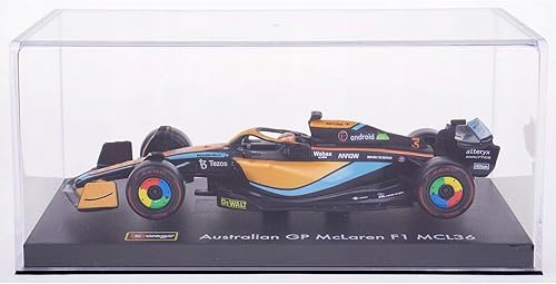 Miniatura 4 de McLaren MCL36#3 Daniel Ricciardo Formula One F1 GP de Australia (2022) con vitrina 143 modelo de coche fundido a presión por Bburago 38064DR